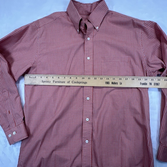 Brooks Brothers,Orange/White Plaid Men's Dress Shirt (Not sized) See Pictures - Picture 5 of 8